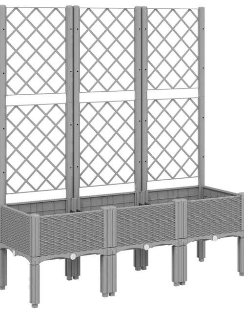 Загрузите изображение в средство просмотра галереи, Jardinieră de grădină cu spalier gri deschis 120x40x142 cm PP

