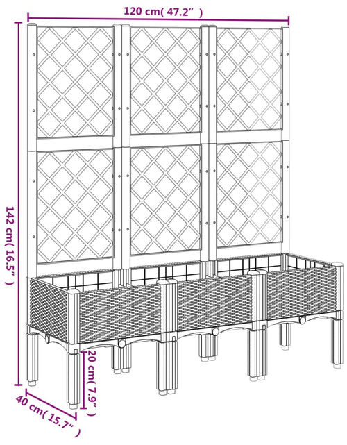 Încărcați imaginea în vizualizatorul Galerie, Jardinieră de grădină cu spalier, negru, 120x40x142 cm, PP
