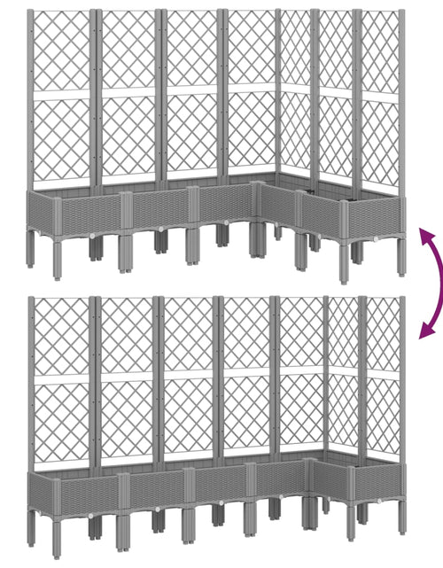 Încărcați imaginea în vizualizatorul Galerie, Jardinieră de grădină cu spalier gri deschis 160x120x142 cm PP
