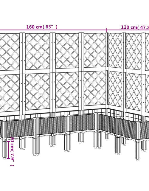 Încărcați imaginea în vizualizatorul Galerie, Jardinieră de grădină cu spalier, negru, 160x120x142 cm, PP
