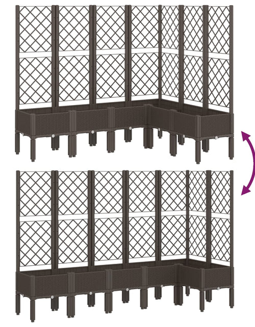 Загрузите изображение в средство просмотра галереи, Jardinieră de grădină cu spalier, maro, 160x120x142 cm, PP

