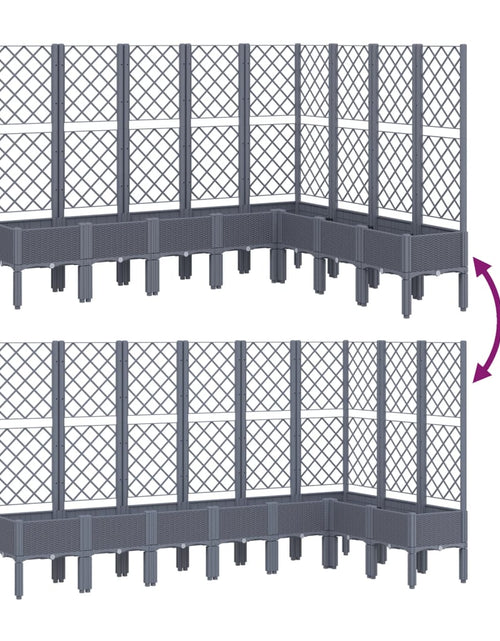 Загрузите изображение в средство просмотра галереи, Jardinieră de grădină cu spalier, gri, 200x160x142 cm, PP
