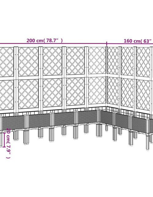 Încărcați imaginea în vizualizatorul Galerie, Jardinieră de grădină cu spalier, negru, 200x160x142 cm, PP
