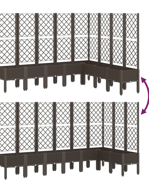 Загрузите изображение в средство просмотра галереи, Jardinieră de grădină cu spalier, maro, 200x160x142 cm, PP

