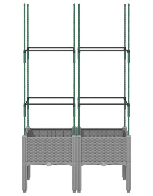 Încărcați imaginea în vizualizatorul Galerie, Jardinieră de grădină cu spalier, gri deschis 80x40x142,5 cm PP
