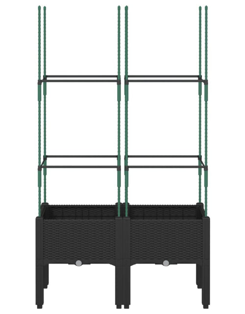 Загрузите изображение в средство просмотра галереи, Jardinieră de grădină cu spalier, negru, 80x40x142,5 cm, PP
