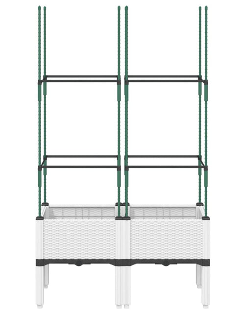 Загрузите изображение в средство просмотра галереи, Jardinieră de grădină cu spalier, alb, 80x40x142,5 cm, PP
