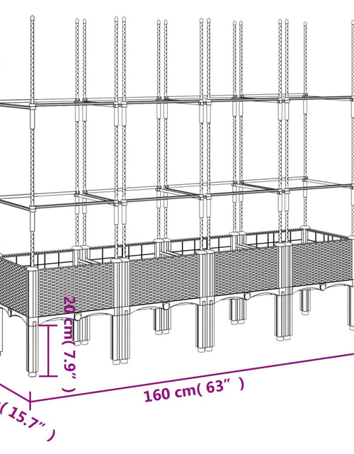 Încărcați imaginea în vizualizatorul Galerie, Jardinieră de grădină cu spalier, negru, 160x40x142,5 cm, PP
