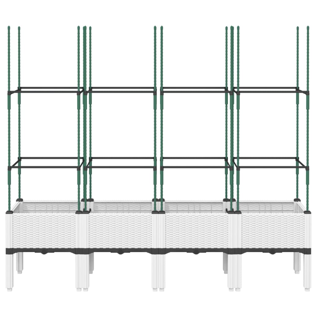 Jardinieră de grădină cu spalier, alb, 160x40x142,5 cm PP