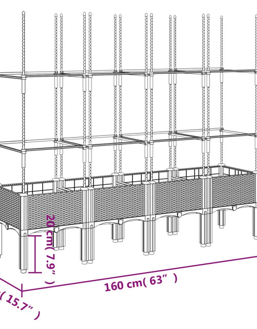 Încărcați imaginea în vizualizatorul Galerie, Jardinieră de grădină cu spalier, alb, 160x40x142,5 cm PP
