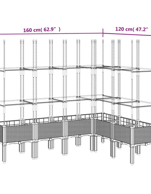 Încărcați imaginea în vizualizatorul Galerie, Jardinieră de grădină cu spalier, negru, 160x120x142,5 cm, PP
