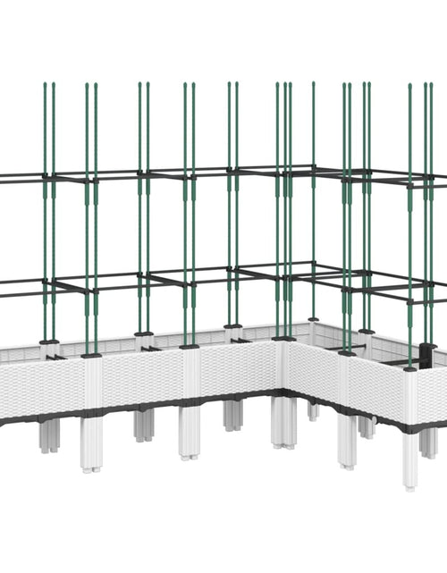 Încărcați imaginea în vizualizatorul Galerie, Jardinieră de grădină cu spalier, alb, 160x120x142,5 cm PP
