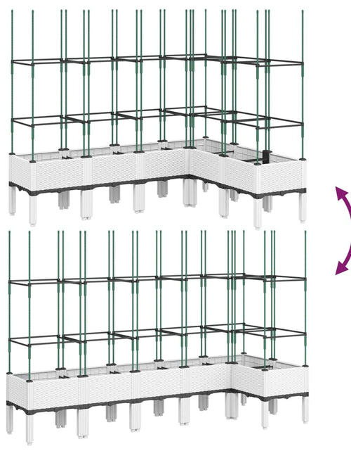 Încărcați imaginea în vizualizatorul Galerie, Jardinieră de grădină cu spalier, alb, 160x120x142,5 cm PP
