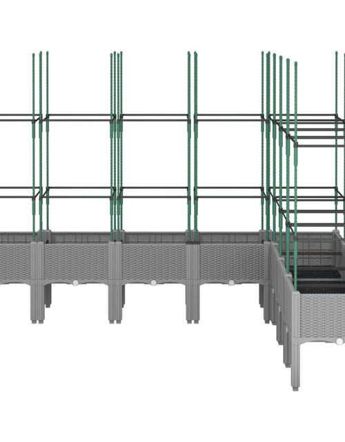 Загрузите изображение в средство просмотра галереи, Jardinieră de grădină cu spalier gri deschis 200x160x142,5cm PP
