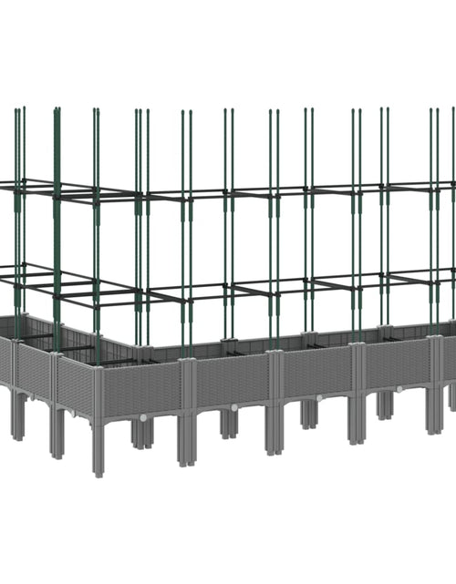 Загрузите изображение в средство просмотра галереи, Jardinieră de grădină cu spalier gri deschis 200x160x142,5cm PP
