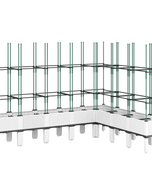 Încărcați imaginea în vizualizatorul Galerie, Jardinieră de grădină cu spalier, alb, 200x160x142,5 cm PP
