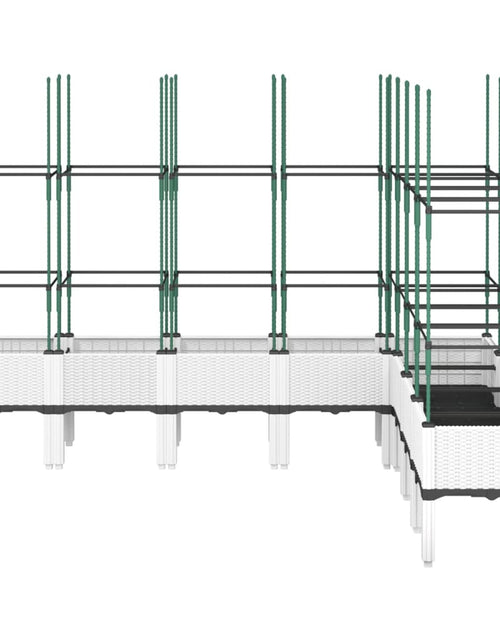 Încărcați imaginea în vizualizatorul Galerie, Jardinieră de grădină cu spalier, alb, 200x160x142,5 cm PP
