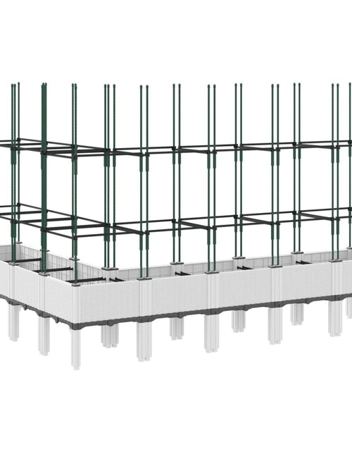 Încărcați imaginea în vizualizatorul Galerie, Jardinieră de grădină cu spalier, alb, 200x160x142,5 cm PP
