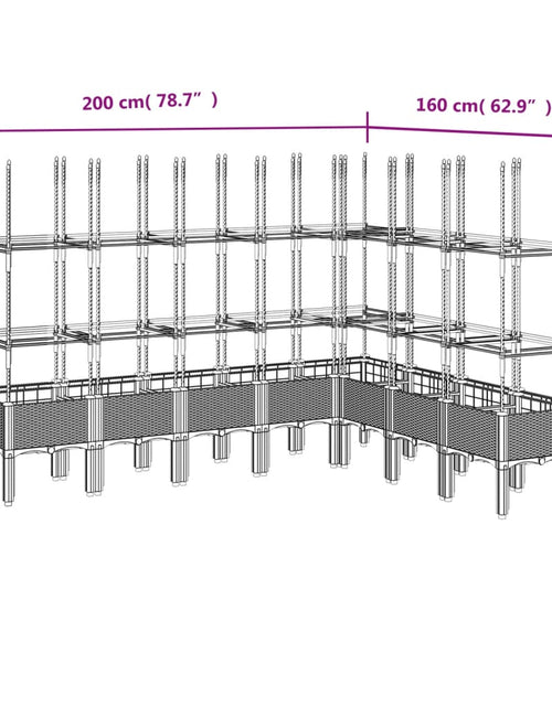Încărcați imaginea în vizualizatorul Galerie, Jardinieră de grădină cu spalier, alb, 200x160x142,5 cm PP
