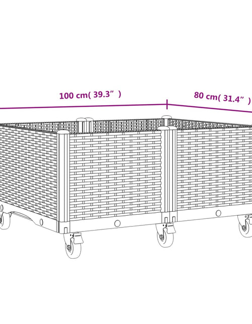 Încărcați imaginea în vizualizatorul Galerie, Jardinieră de grădină cu picioare, negru, 100x80x54 cm, PP
