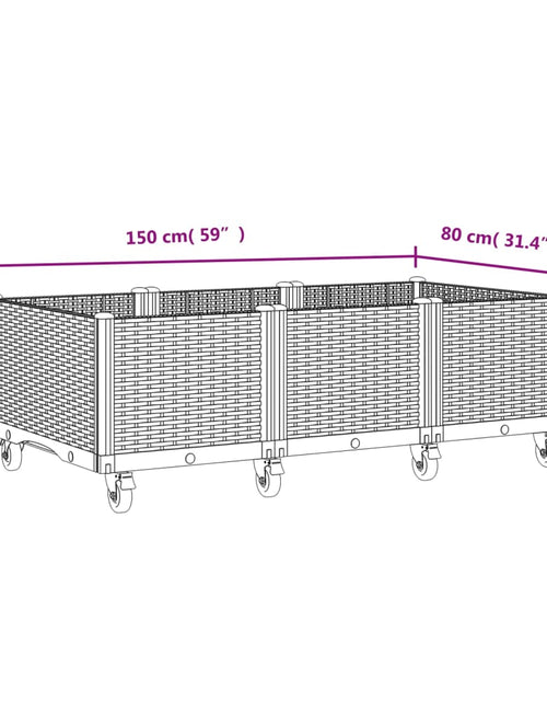Загрузите изображение в средство просмотра галереи, Jardinieră de grădină cu picioare, negru, 150x80x54 cm, PP
