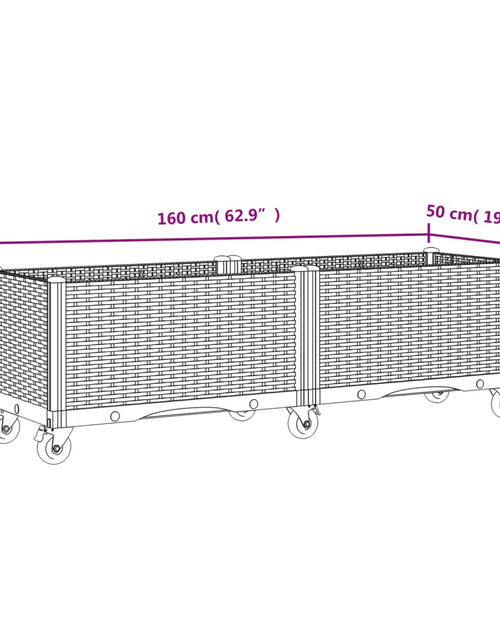 Încărcați imaginea în vizualizatorul Galerie, Jardinieră de grădină cu picioare, alb, 160x50x54 cm, PP
