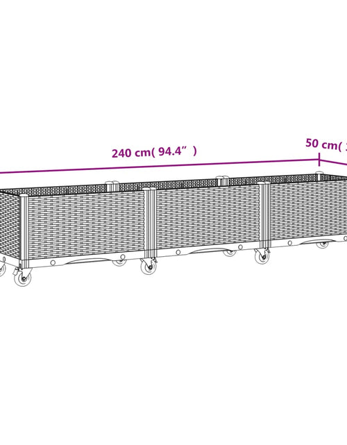 Încărcați imaginea în vizualizatorul Galerie, Jardinieră de grădină cu picioare, alb, 240x50x54 cm, PP

