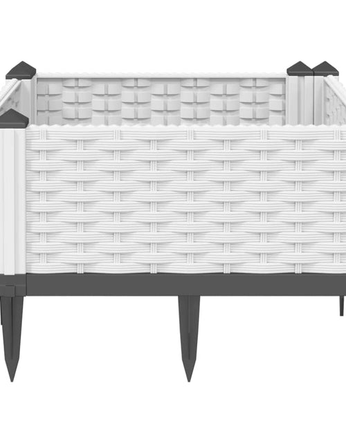 Загрузите изображение в средство просмотра галереи, Jardinieră de grădină cu țăruși, alb, 42,5x42,5x28,5 cm, PP
