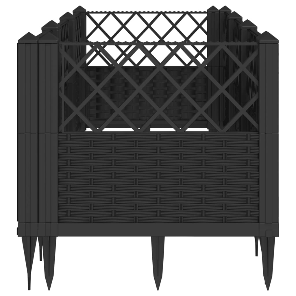 Jardinieră de grădină cu spalier, negru, 123,5x43,5x43,5 cm, PP