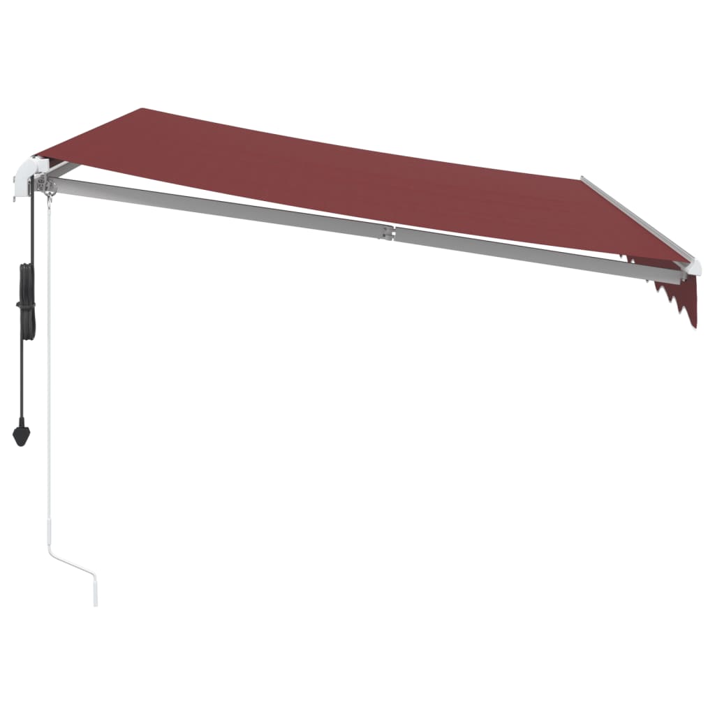 Copertina retractabilă automat cu LED, vișiniu, 300x250 cm