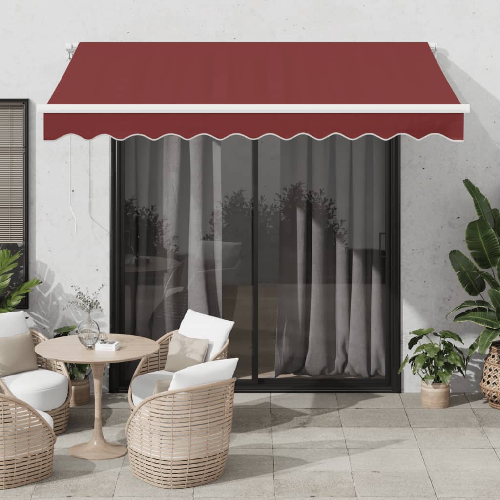 Copertina retractabilă automat cu LED, vișiniu, 300x250 cm