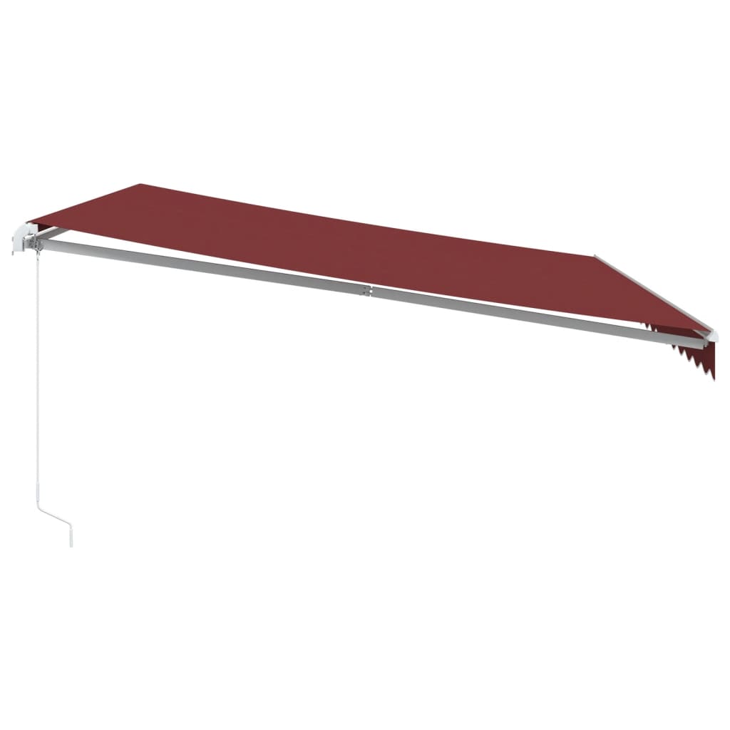 Copertina retractabilă manual cu LED, vișiniu, 450x350 cm