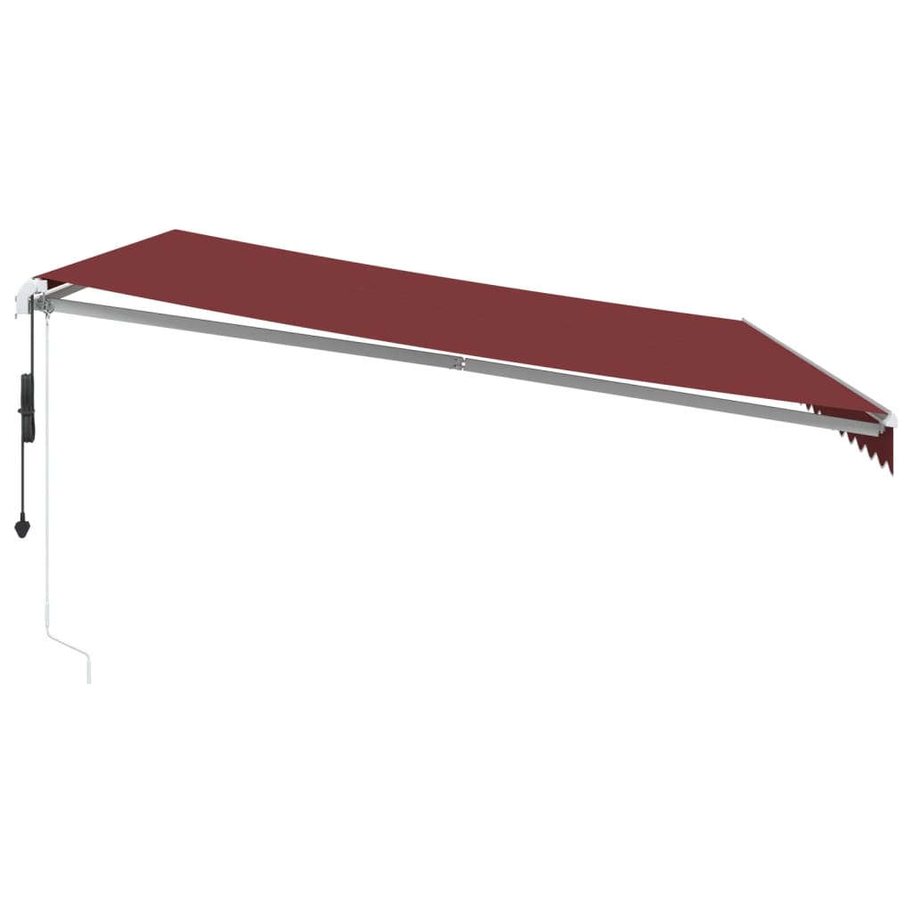 Copertina retractabilă automat cu LED, vișiniu, 450x350 cm