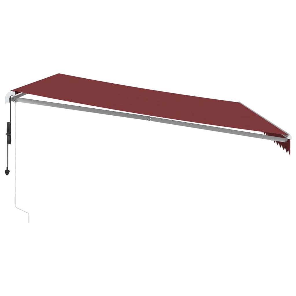 Copertina retractabilă automat cu LED, vișiniu, 500x350 cm