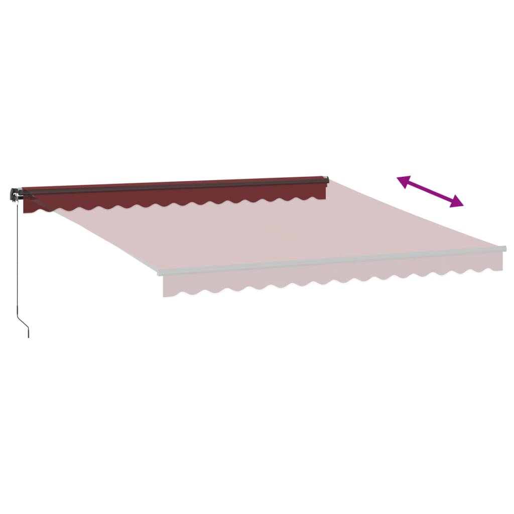 Copertina retractabilă manual, vișiniu, 400x350 cm