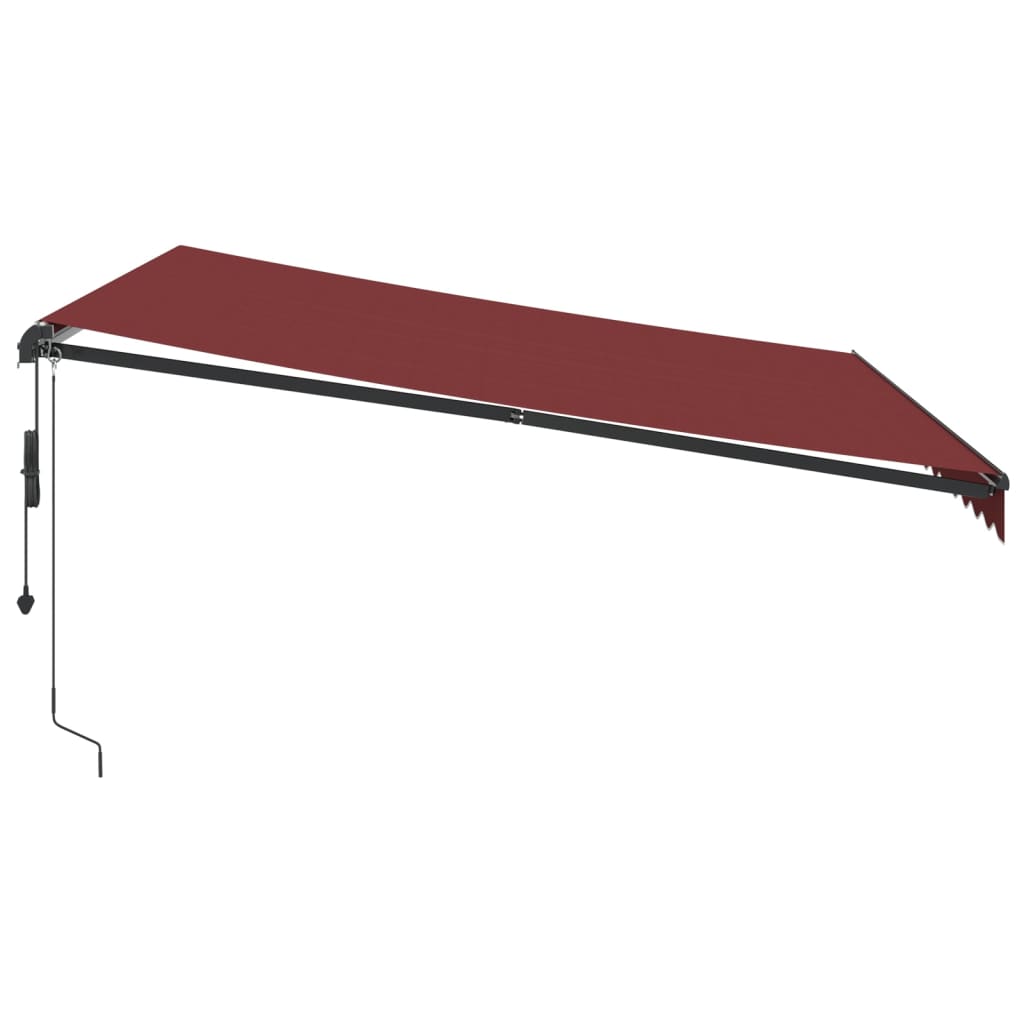 Copertina retractabilă automat cu LED-uri, vișiniu, 400x350 cm