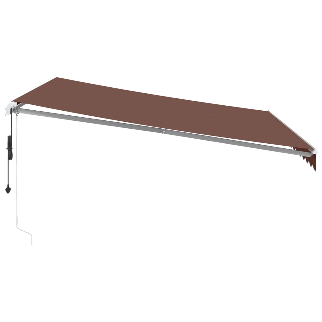 Copertina retractabilă automat cu LED, maro, 400x300 cm