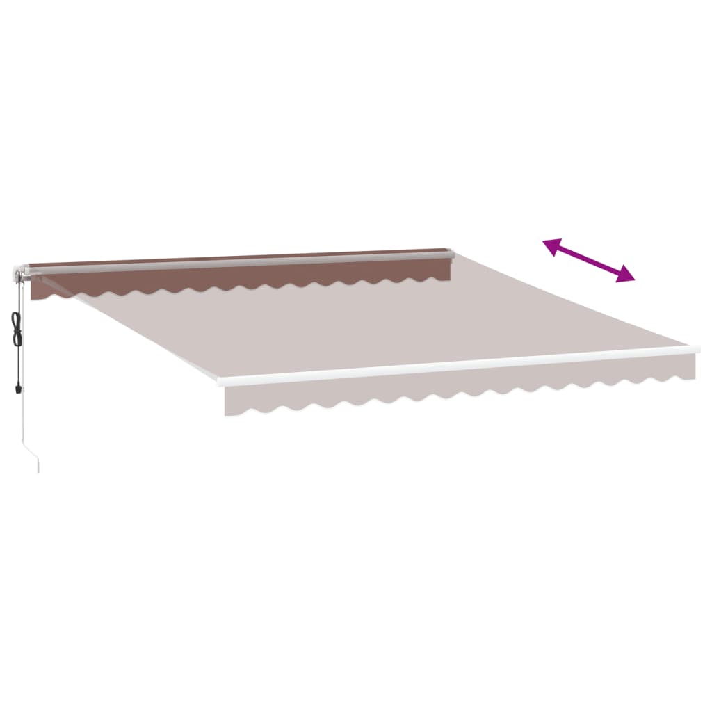 Copertina retractabilă automat cu LED, maro, 400x300 cm