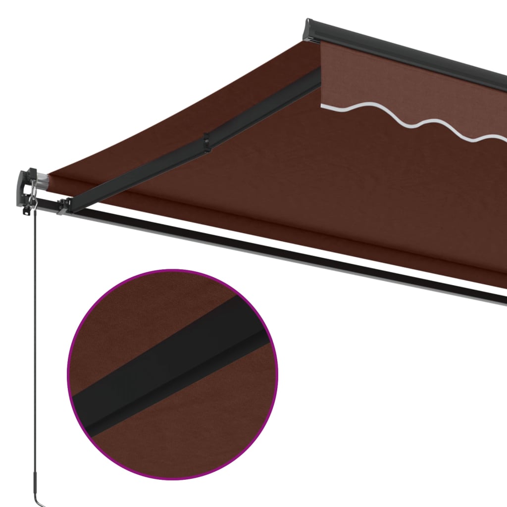 Copertina retractabilă manual, maro, 600x350 cm