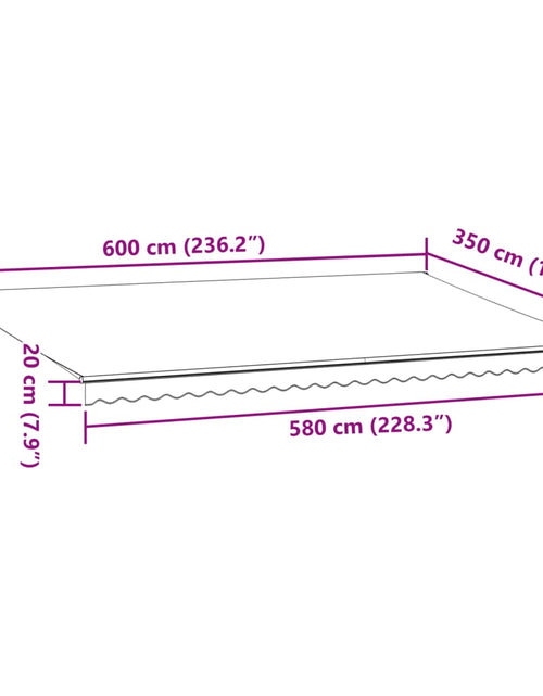 Încărcați imaginea în vizualizatorul Galerie, Copertina retractabilă manual, maro, 600x350 cm
