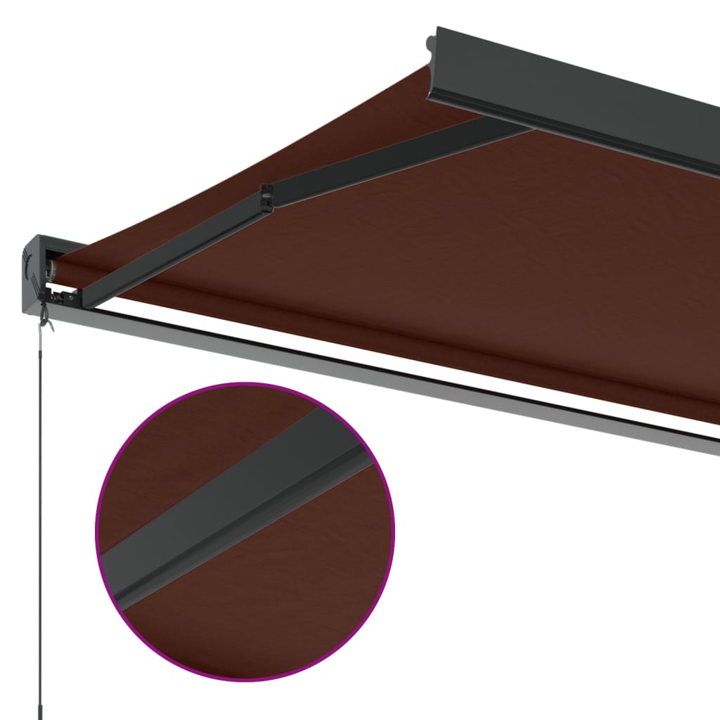 Copertină retractabilă manual, maro, 300x250 cm