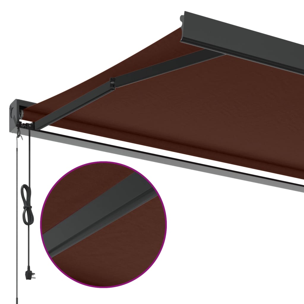 Copertina retractabilă automat, maro, 500x300 cm