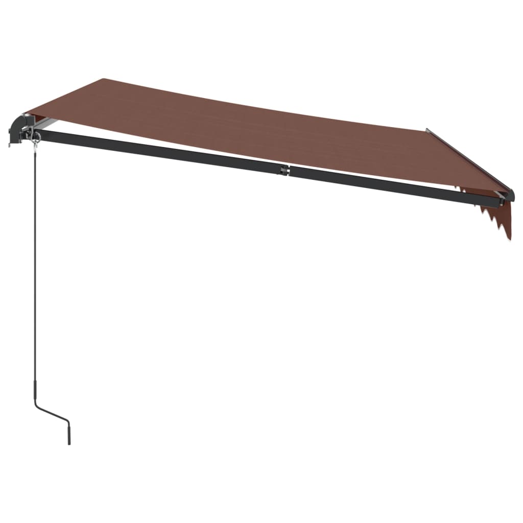 Copertină retractabilă manual cu LED, maro, 300x250 cm