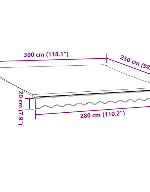 Încărcați imaginea în vizualizatorul Galerie, Copertină retractabilă manual cu LED, maro, 300x250 cm
