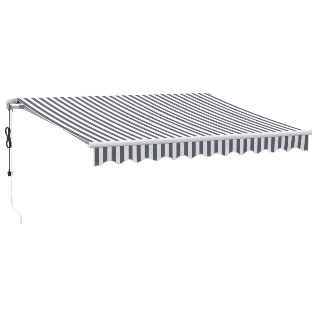 Copertină retractabilă automat cu LED, antracit/alb, 300x250 cm