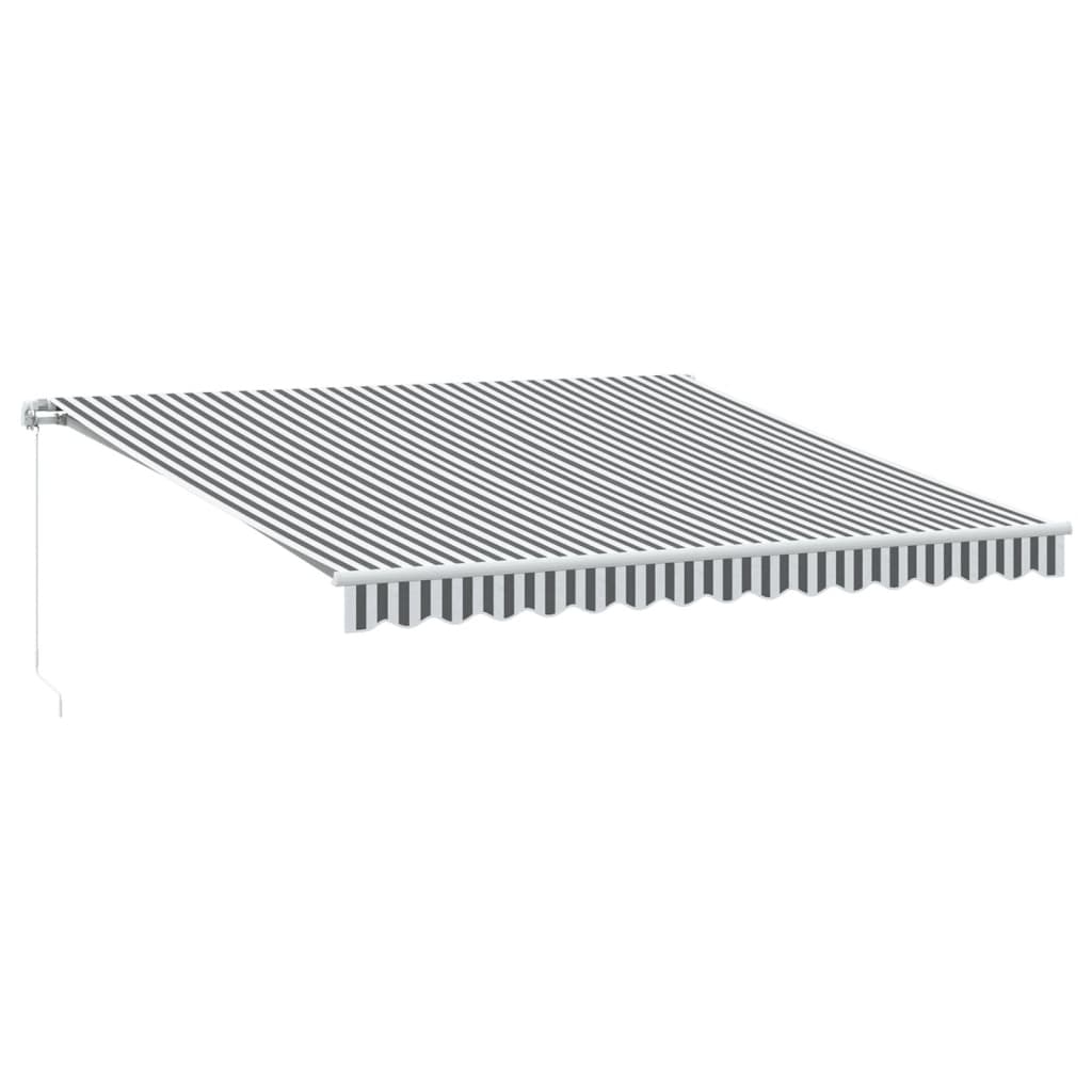 Copertină retractabilă manual cu LED, antracit/alb, 400x300 cm