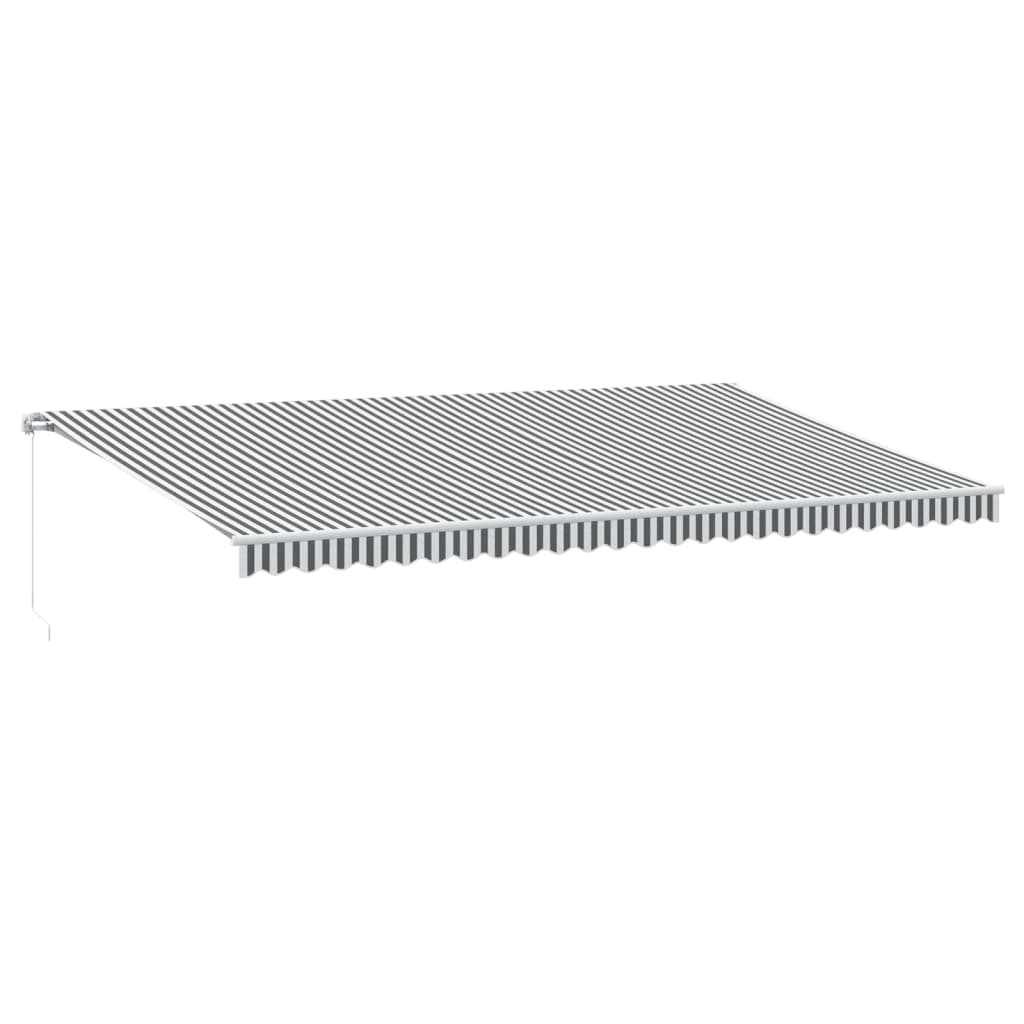 Copertină retractabilă manual cu LED, antracit/alb, 600x300 cm