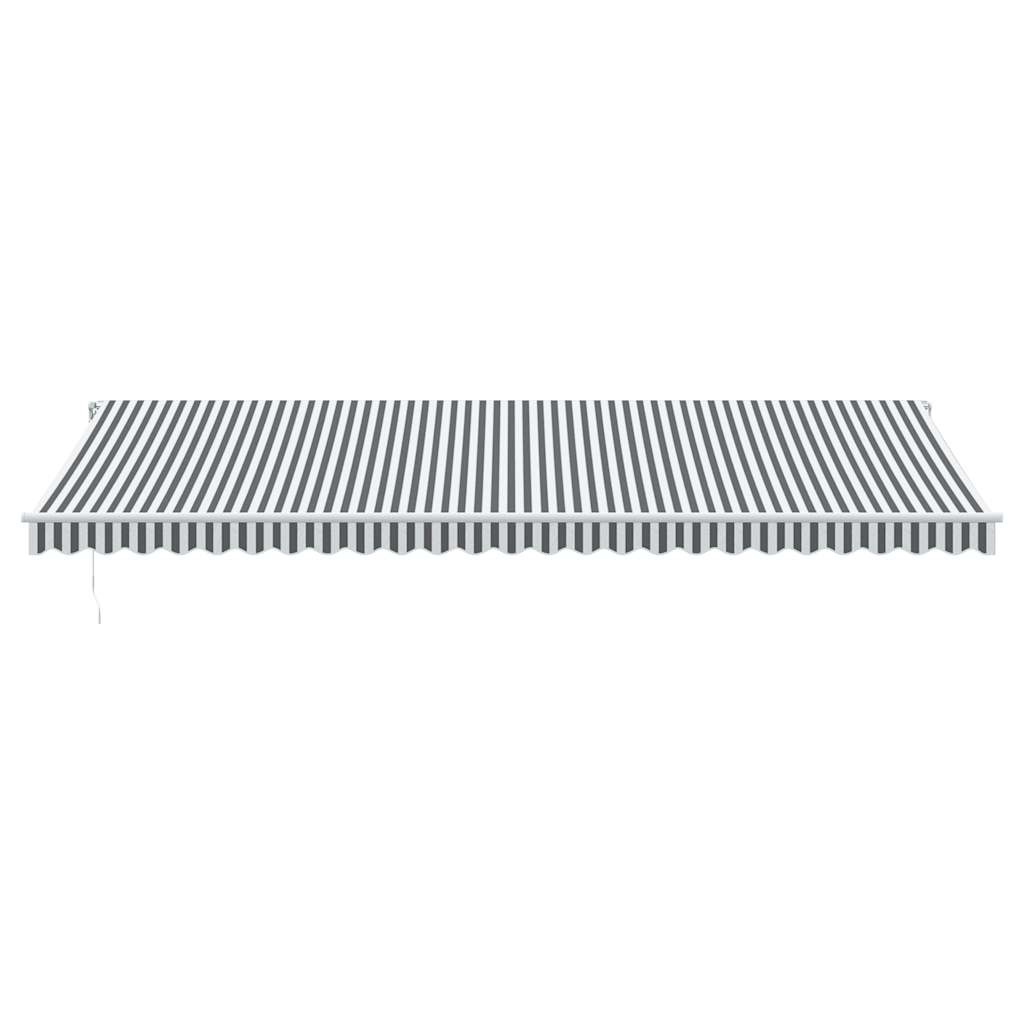 Copertină retractabilă manual cu LED, antracit/alb, 600x300 cm