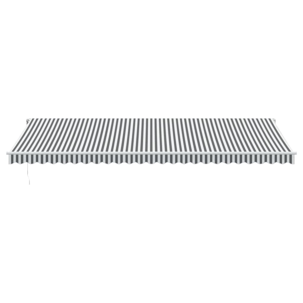 Copertină retractabilă automat cu LED, antracit/alb, 600x350 cm