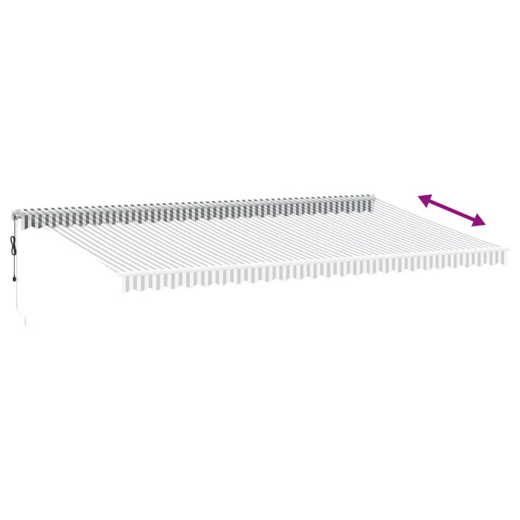 Copertină retractabilă automat cu LED, antracit/alb, 600x350 cm